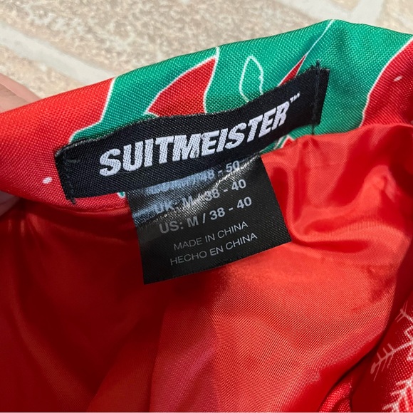 Men’s ugly Christmas inappropriate holiday suit jacket red green deer - Picture 2 of 4